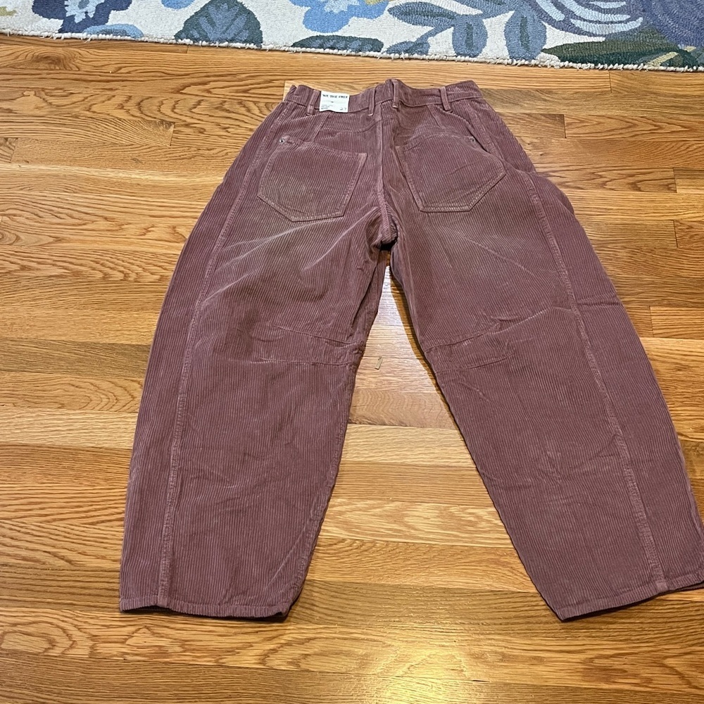 Free People We The Free Good Luck Mid-Rise Cord Barrel Jeans 27 NWT - Picture 12 of 12